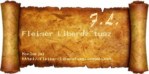 Fleiser Liberátusz névjegykártya